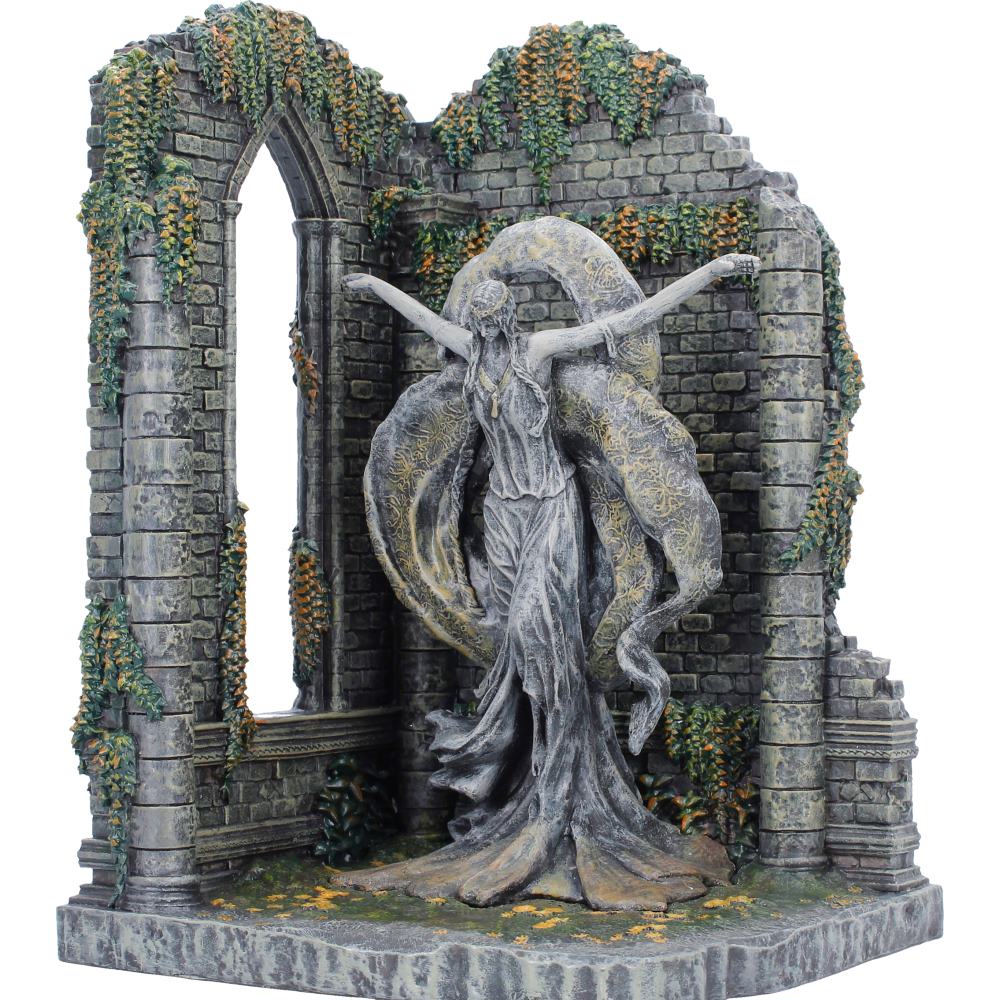 Close-up of Queen Marika sculpted detail bookends