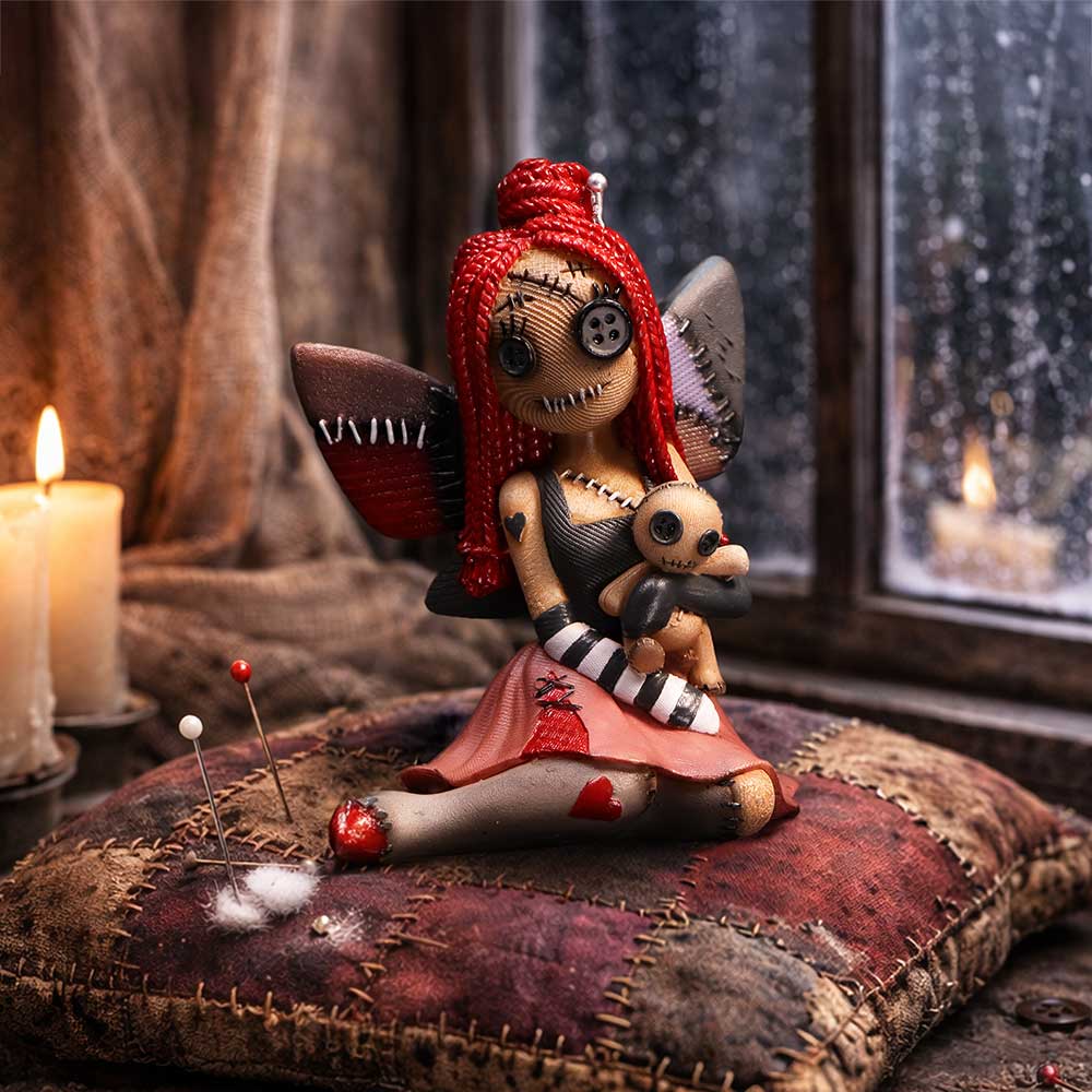 Hand-painted gothic Stitchlings figurine design