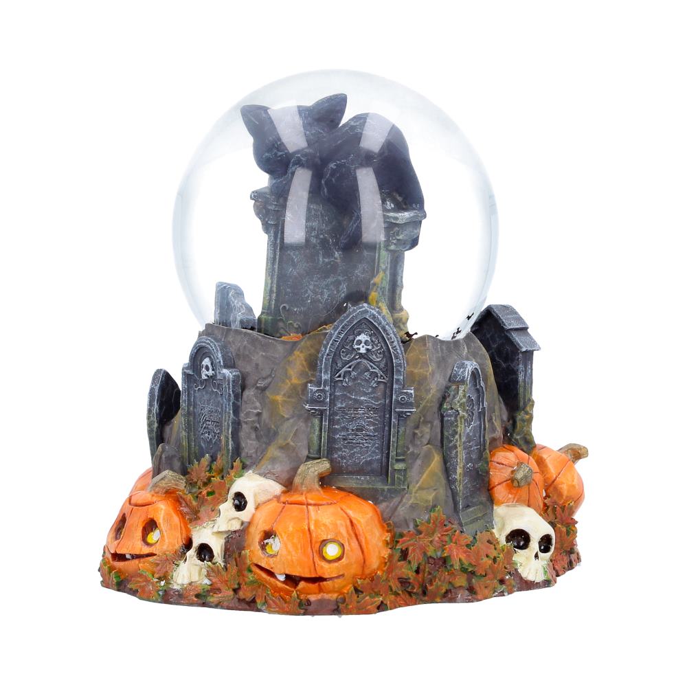 Rear view of Pumpkin Patch Whisper Wood Halloween snow globe