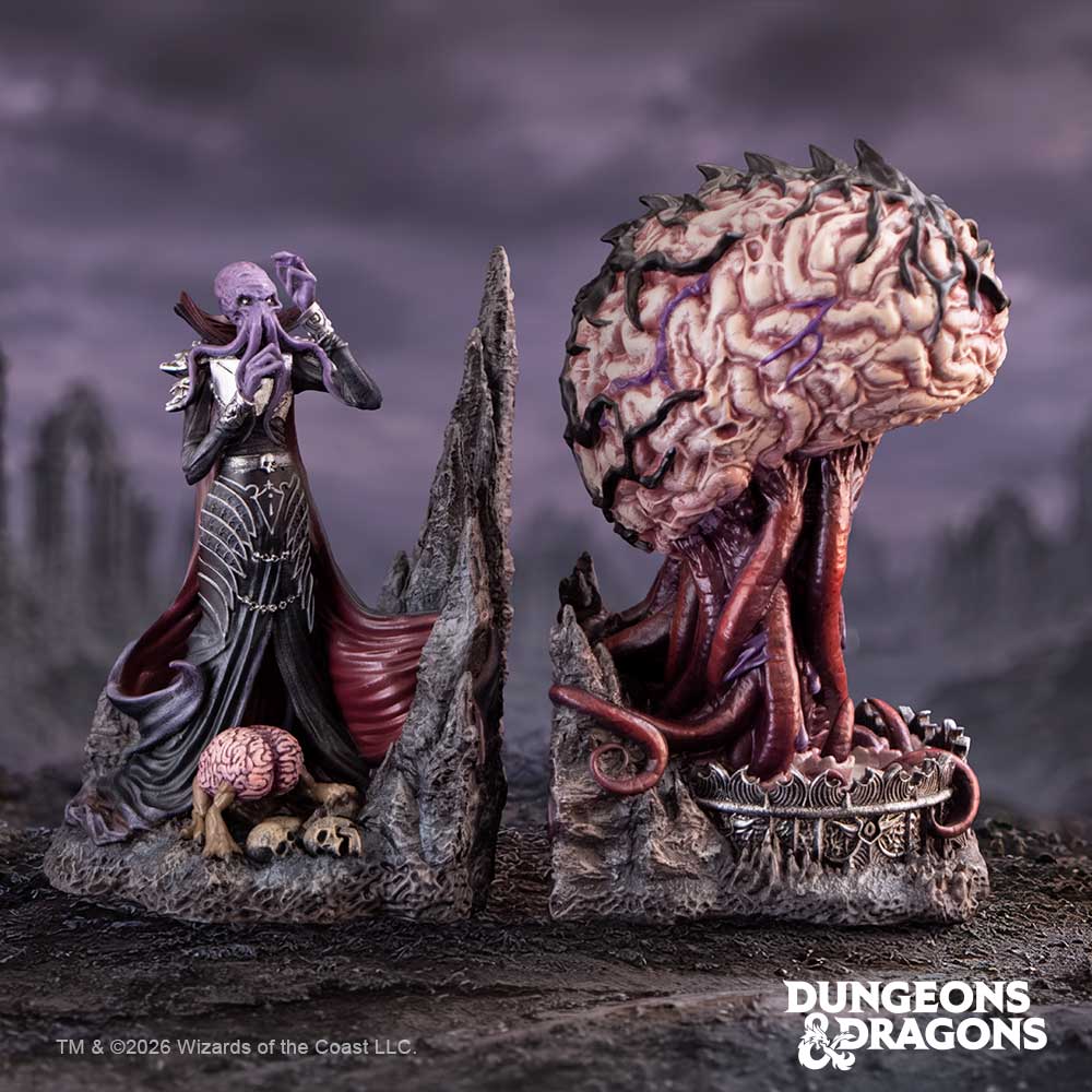 Dungeons & Dragons Illithid Bookend Set by Nemesis Now on dislay