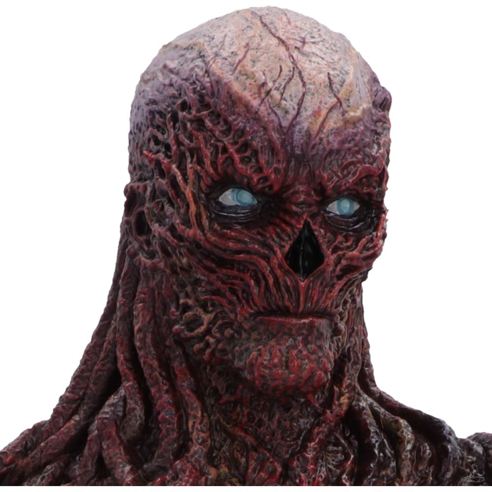 Close-up of Vecna's face showing his piercing eyes, grotesque skin and intricate hand-painted details.