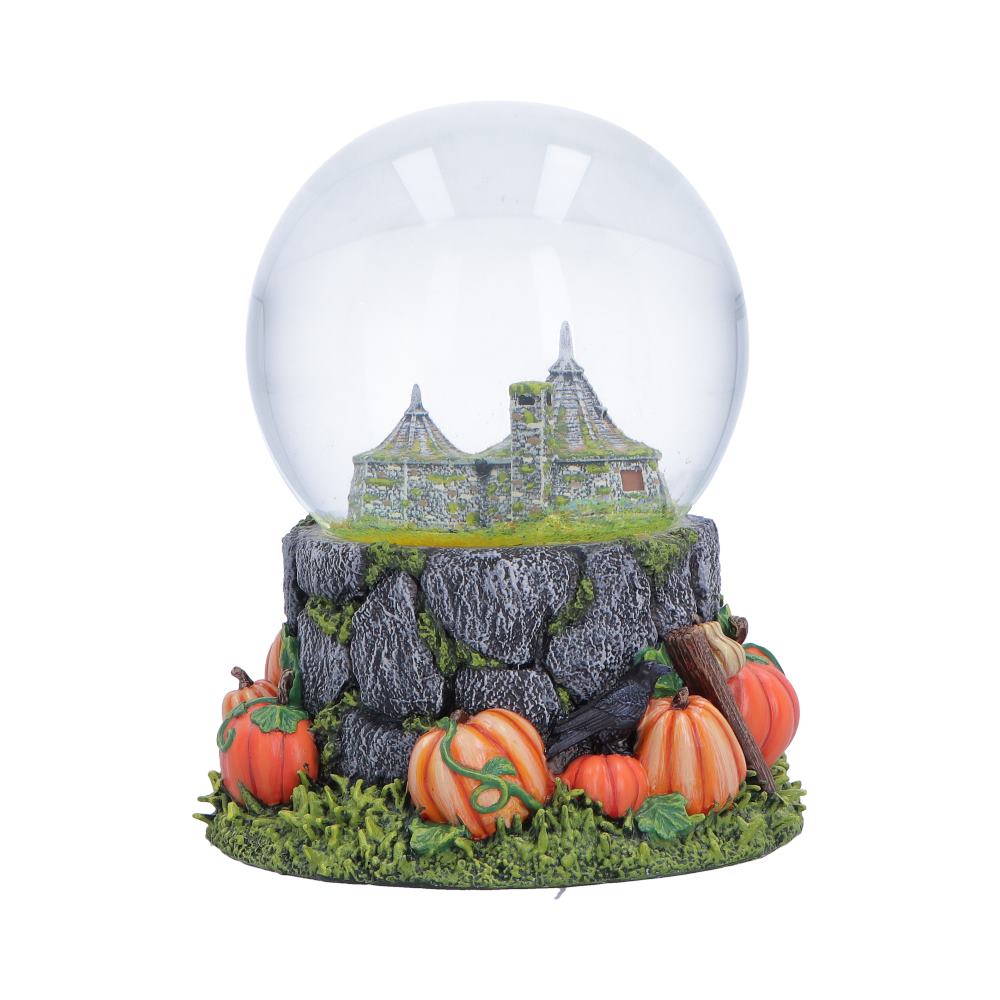 Rear view of the Harry Potter Hagrid’s Hut Snow Globe showing detailed resin sculpting