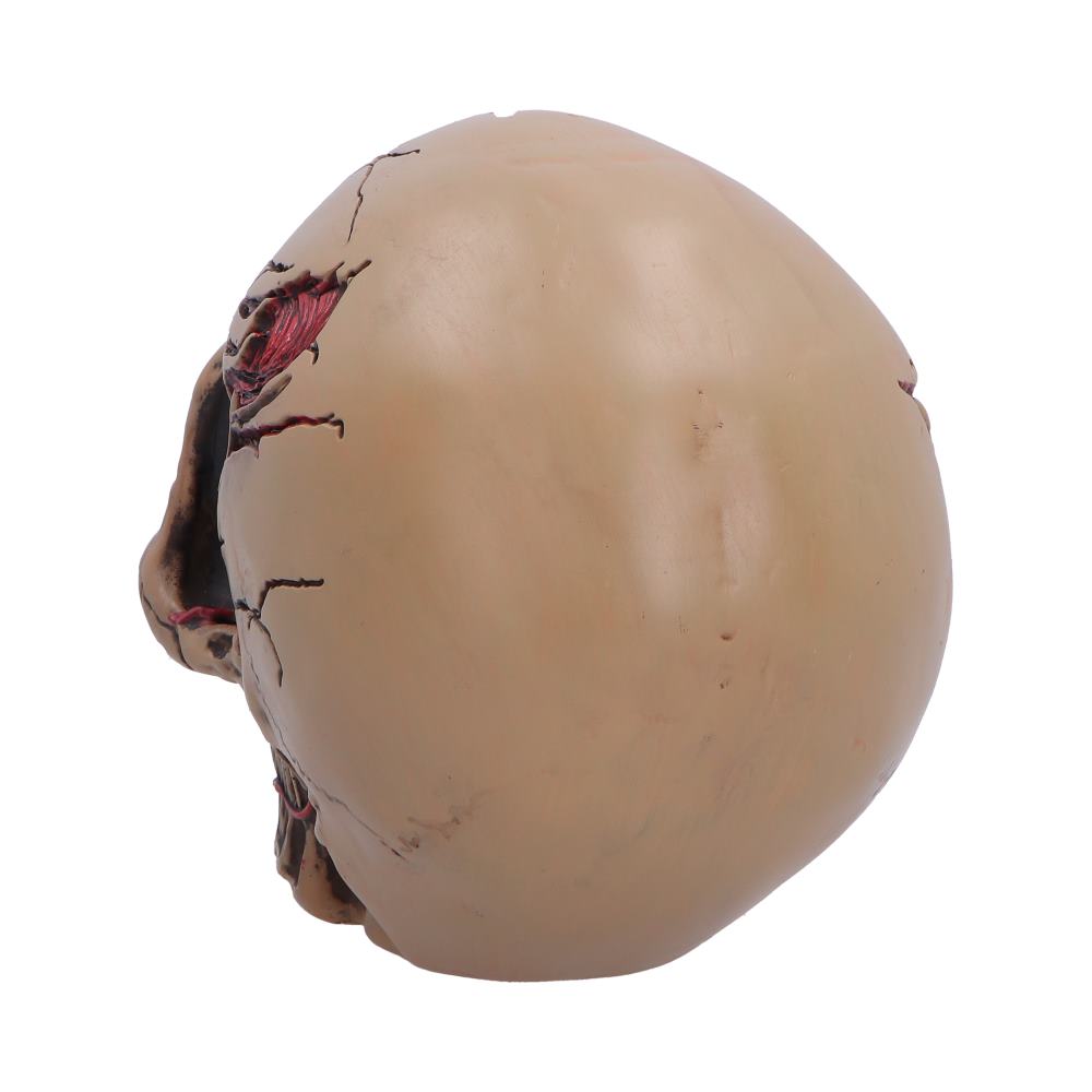 Rear view of the Hall of Horrors: The Walker of Death Skull Figurine showing detailed zombie textures, realistic sculpting, and premium hand-painted polyresin craftsmanship.