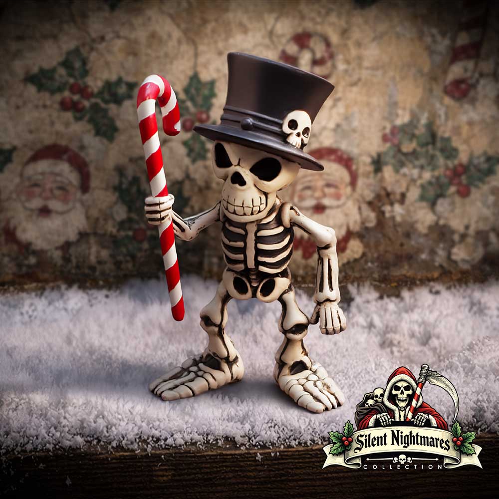 Silent Nightmares Candyman Gothic skeleton Christmas Figurine 10.5cm by Nemesis Now