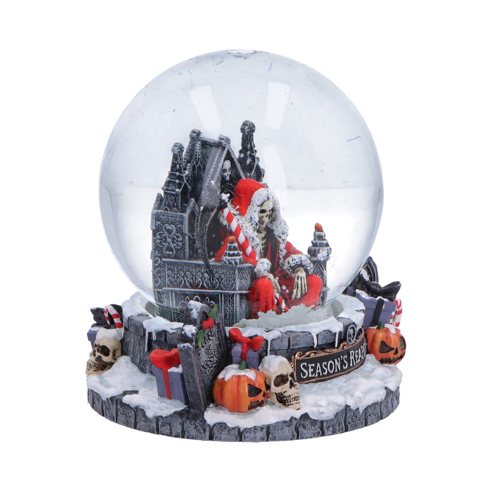 Gothic Santa Reaper alternative Christmas home décor snow globe