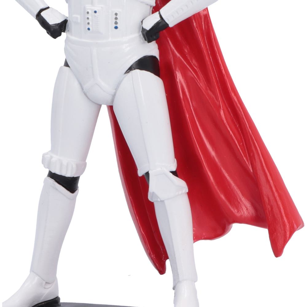 A close-up of Original Stormtrooper Super Trooper armour details in a confident heroic stance