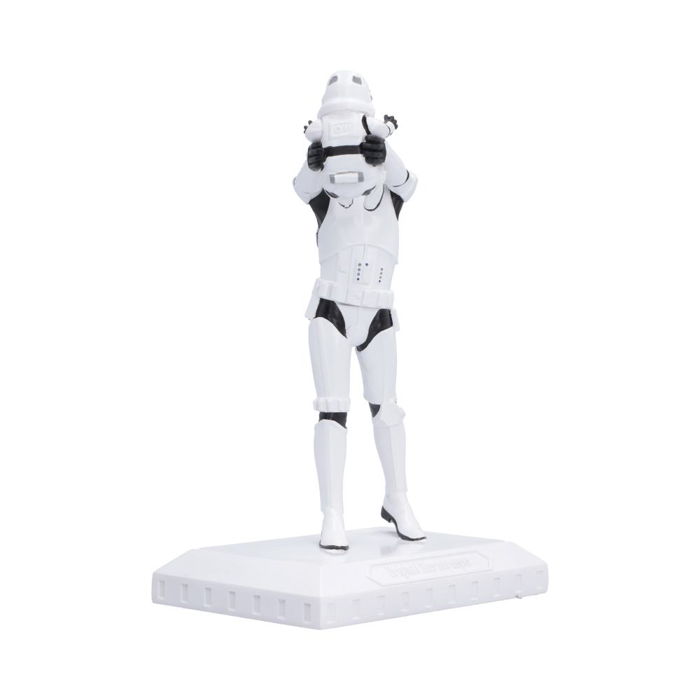 Original Stormtrooper Who's the Daddy? resin figurine holding a baby Stormtrooper wearing miniature armour