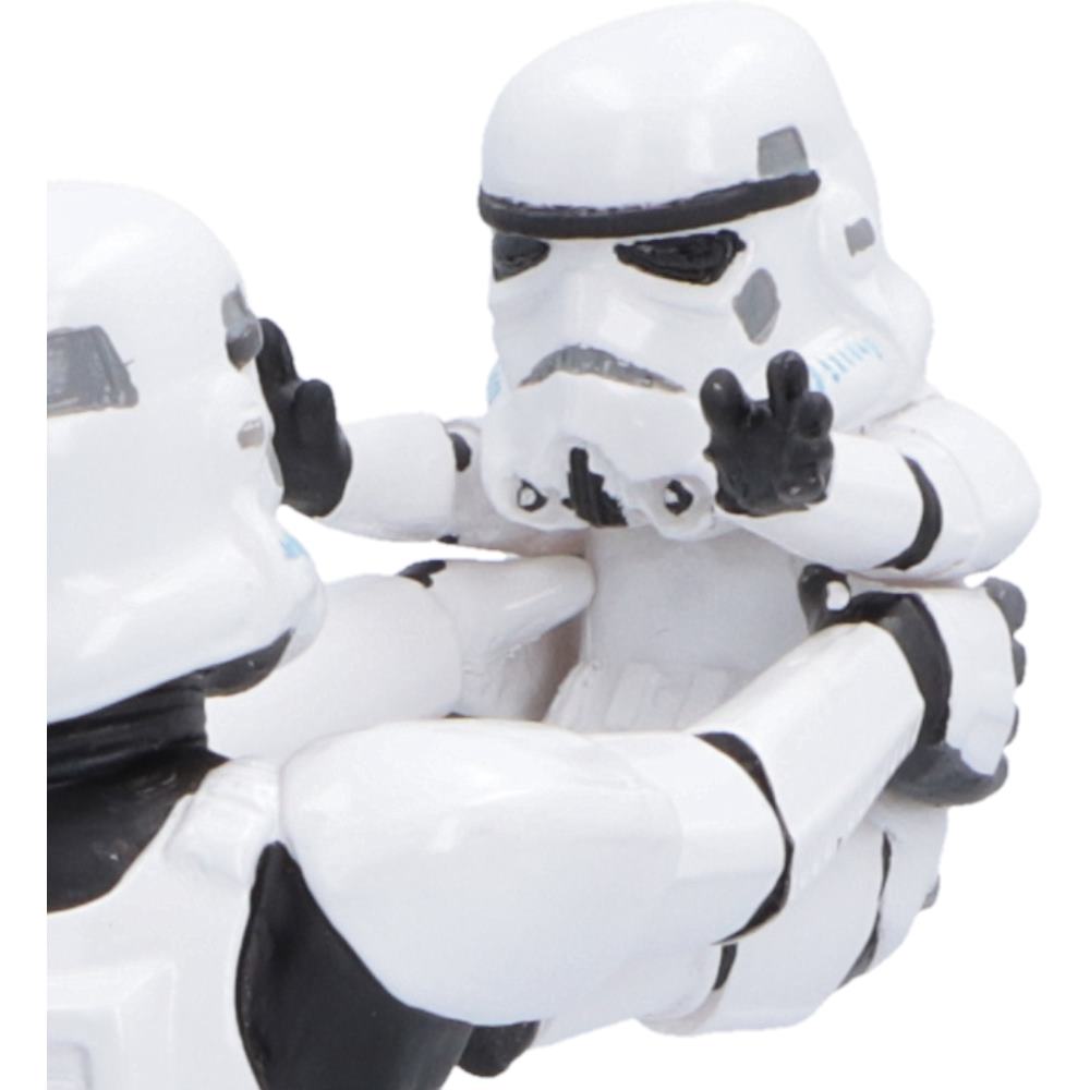 A close-up of Baby Original Stormtrooper wearing miniature armour