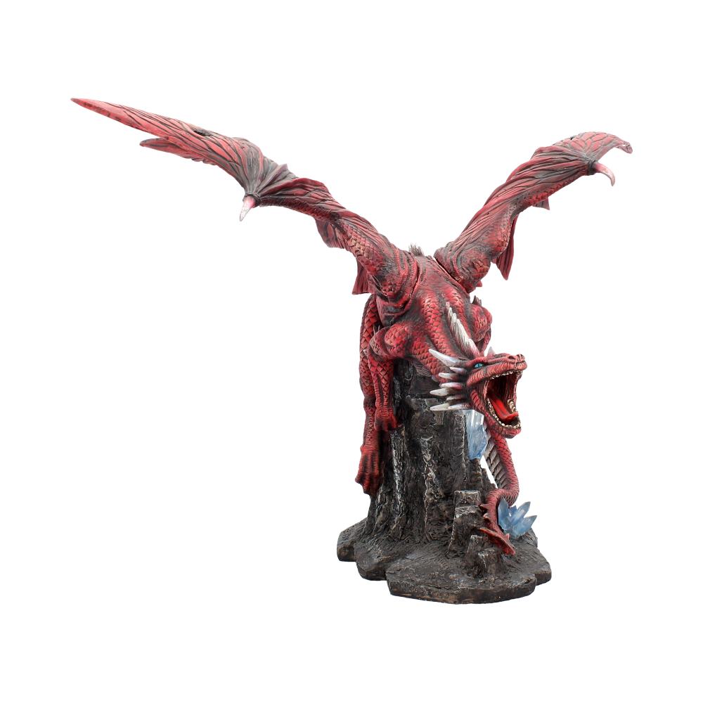 Fantasy Red dragon with blue crystals