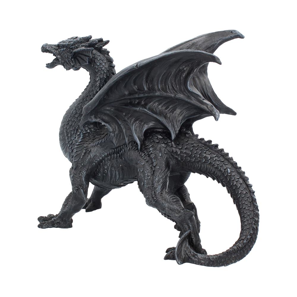 Side view of hand-painted Dragon Watcher dragon figurine