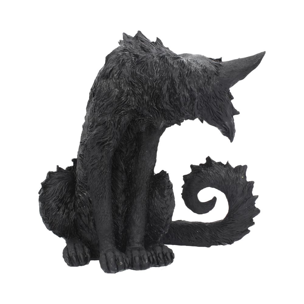 Side view of Spite grumpy witch’s familiar resin cat figurine by Nemesis Now