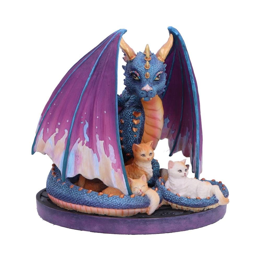 Dragon mother and kittens figurine