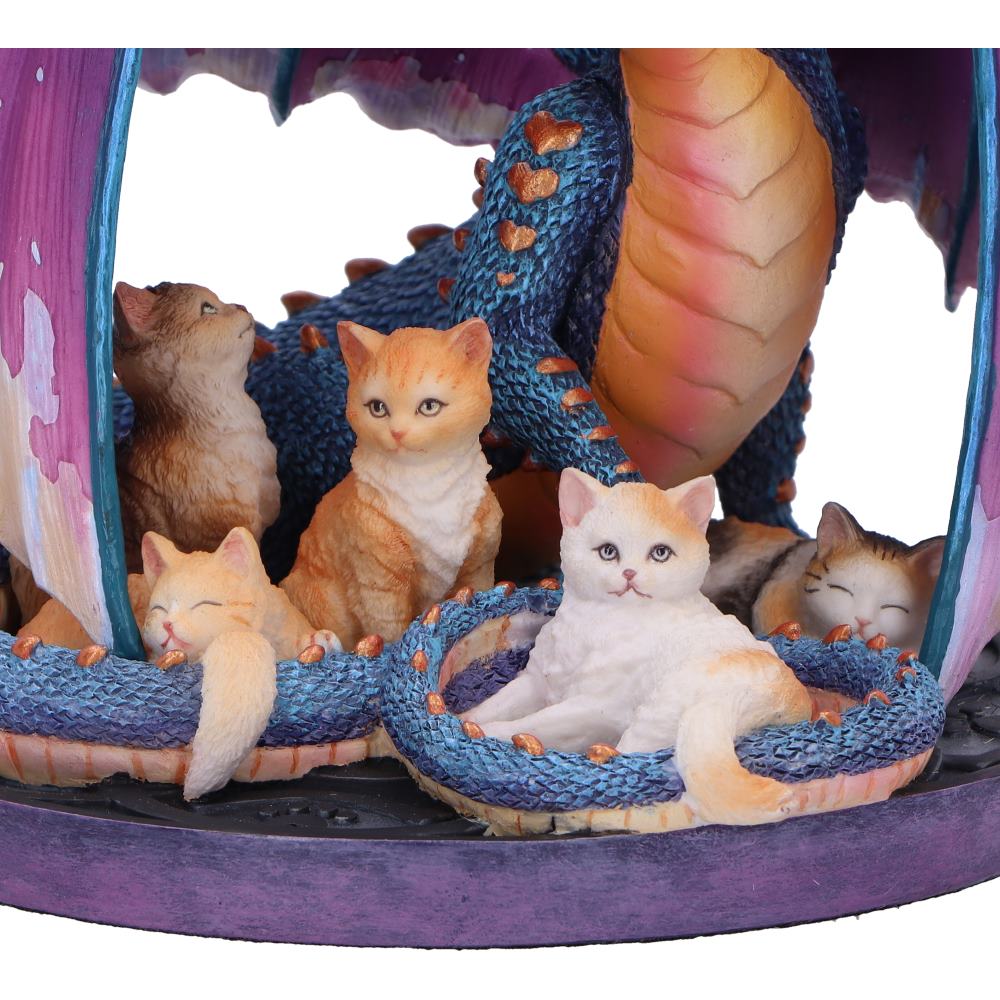 Dragon mother protecting kittens ornament