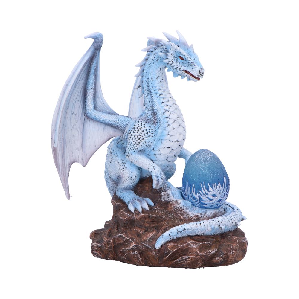 Ice dragon with glowing egg figurine