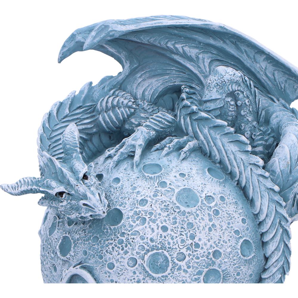White dragon on crescent moon collectible