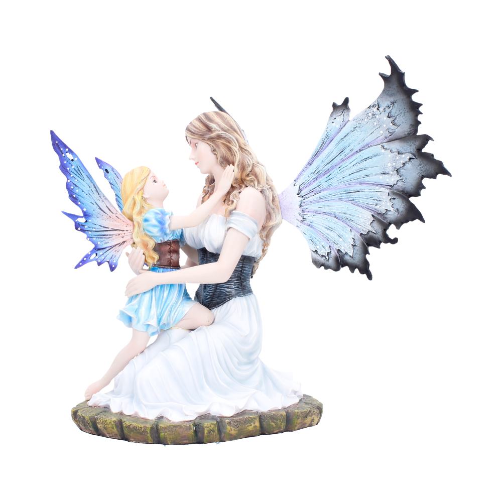 Guardian Wings Fairy Figurine with Child 31.2cm featuring a guardian fairy embracing a child fairy in a loving and protective pose.