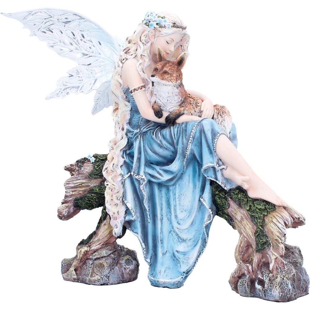 Woodland fairy with fox fantasy figurine home décor