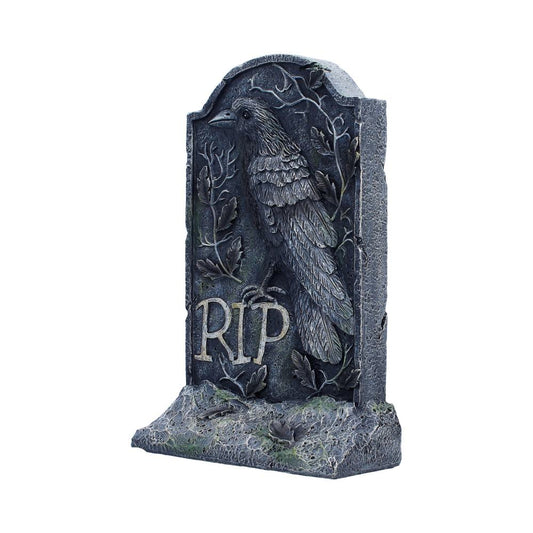 Gothic gravestone side view with branch detailing