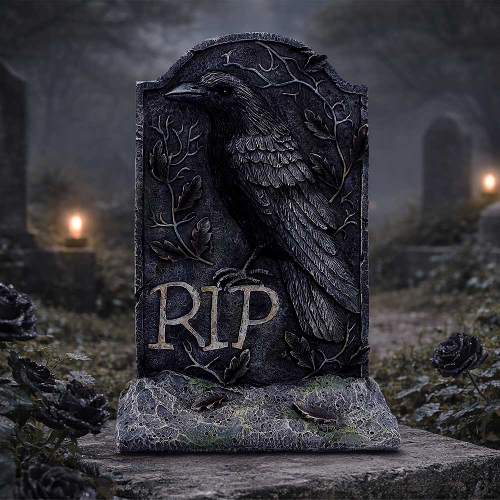 Dark fantasy gravestone ornament for gothic decor