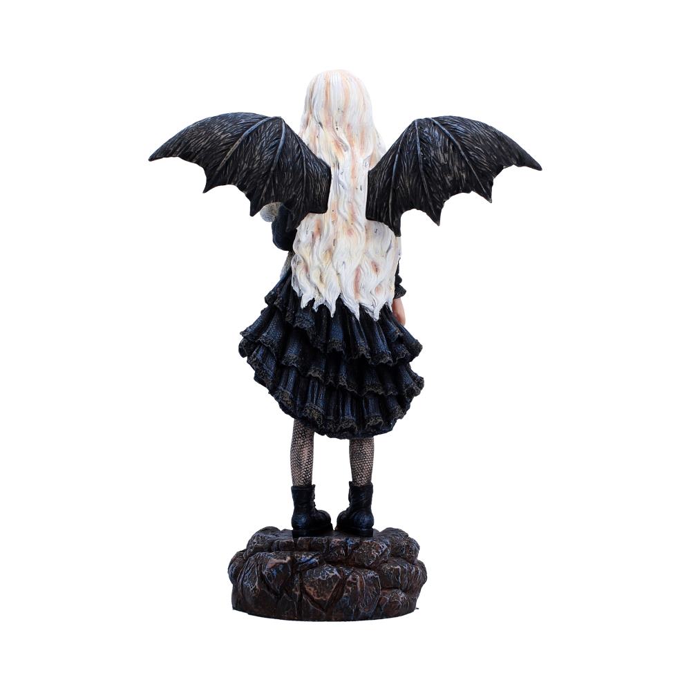 Back view of Gentle Hold gothic fairy figurine showing wings detail