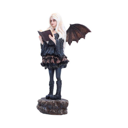 Gothic fairy side view showing wings and dress