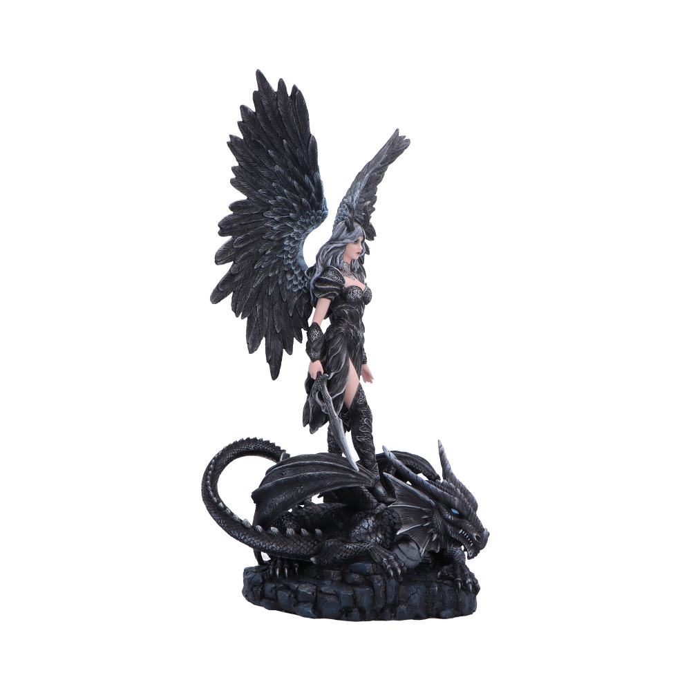Large gothic angel statue with dragon base