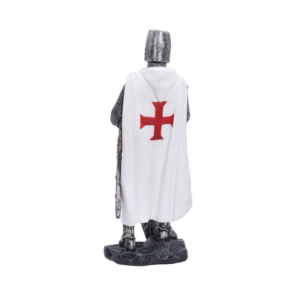 Rear view of the Templar’s Oath knight figurine showing detailed armour and sculpting