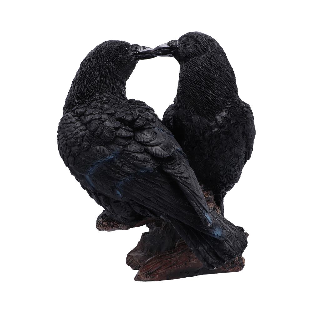Midnight Kiss 13.9cm gothic raven figurine with two ravens kissing