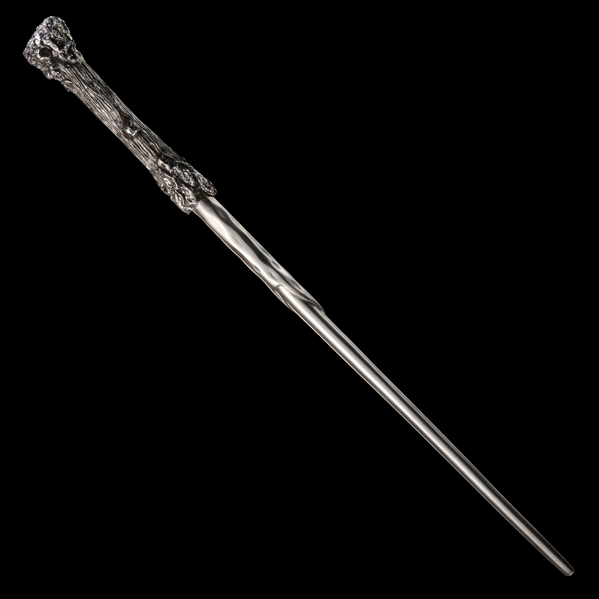 Silver wand with detailed handle