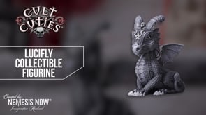 360° view of the Lucifly Dragon Figurine showcasing the gothic dragon design, occult symbolism, intricate sculpting, silver detailing, and premium hand-painted resin finish.