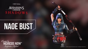 Assassin's Creed Shadows Naoe Bust video showing sculpted detail and katana pose
