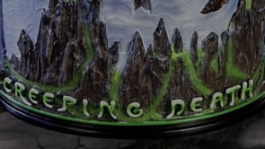 Metallica Creeping Death Tankard video showing the Angel of Death artwork, removable stainless steel insert, and hand-painted resin detailing