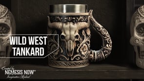 Western bull skull tankard video showing full detail