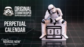 Stormtrooper perpetual calendar showing interchangeable date blocks in use