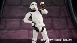 Original Stormtrooper Raise a Glass 17.4cm figurine featuring a cheerful trooper raising a glass in celebration