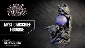 Cult Cuties Mystic Mischief 15.1cm figurine featuring Zefur and Lucifly around a mystical blue and purple orb