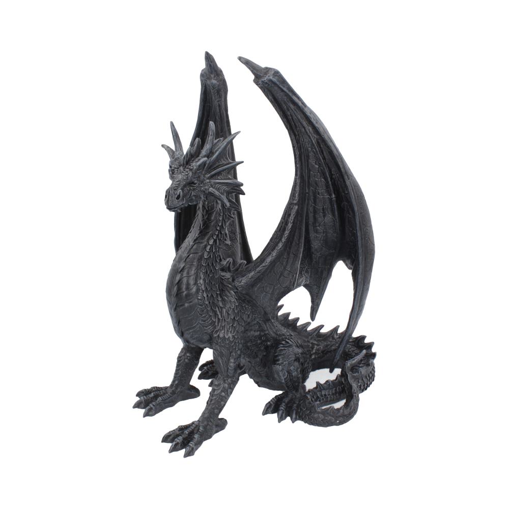 Black Wing Dragon Figurine 37cm by Nemesis Now featuring a majestic black dragon seated in a regal pose with partially spread wings and a premium hand-painted resin finish.
