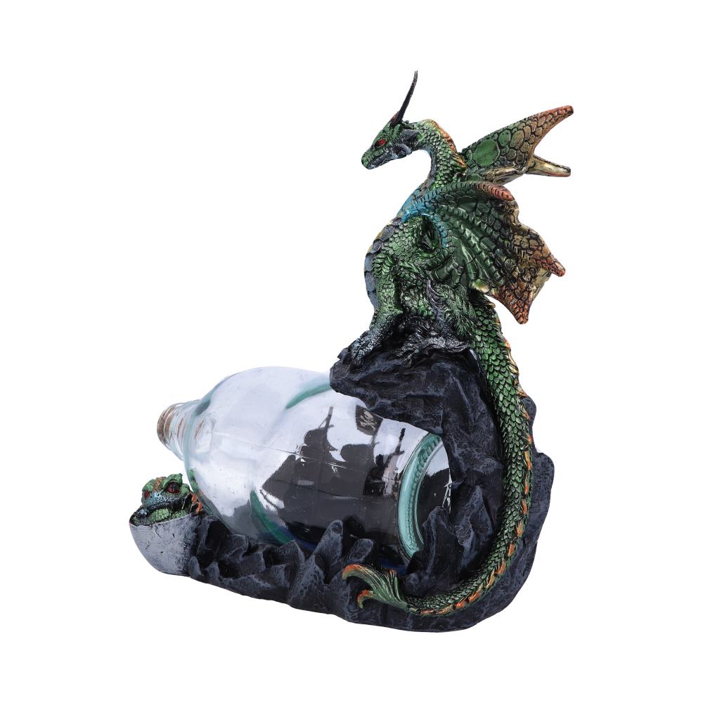 Side view of hand-painted resin The Adventure dragon statue