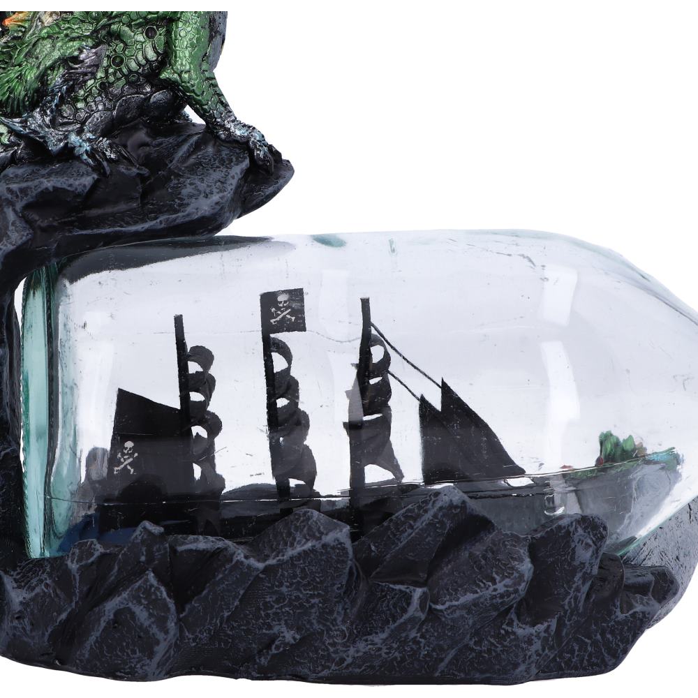 Dragon with ship in a bottle ornament