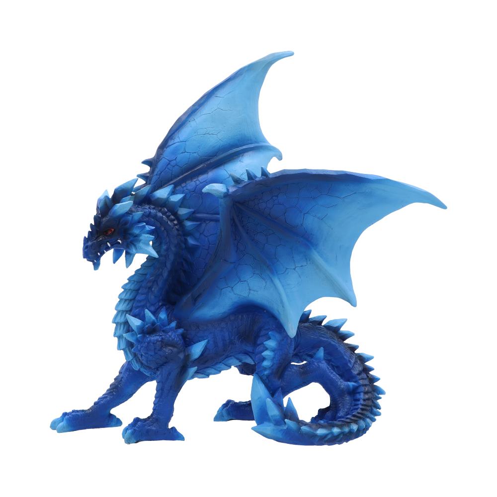 Yukiharu Dragon Figurine 21.5cm featuring a majestic icy blue dragon with towering wings, sharp spines, and a premium hand-painted resin finish.