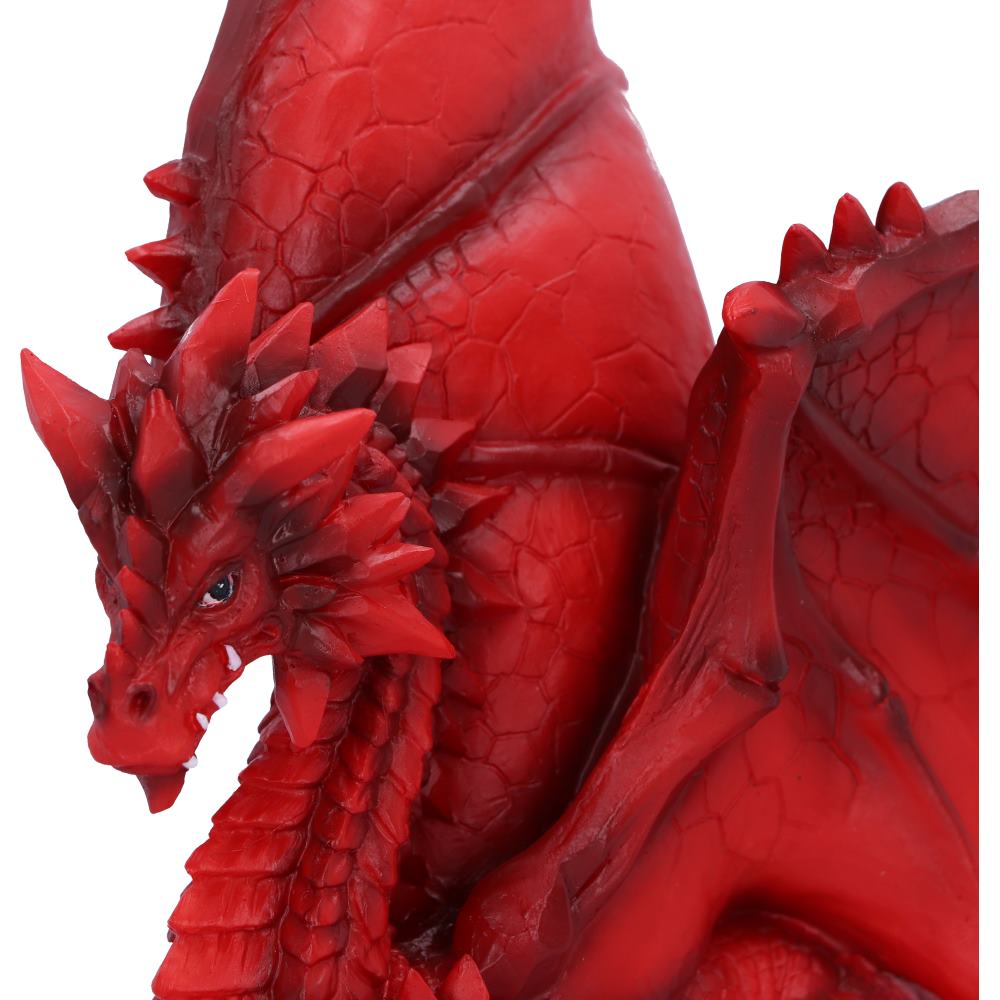 Ruby red dragon resin figurine