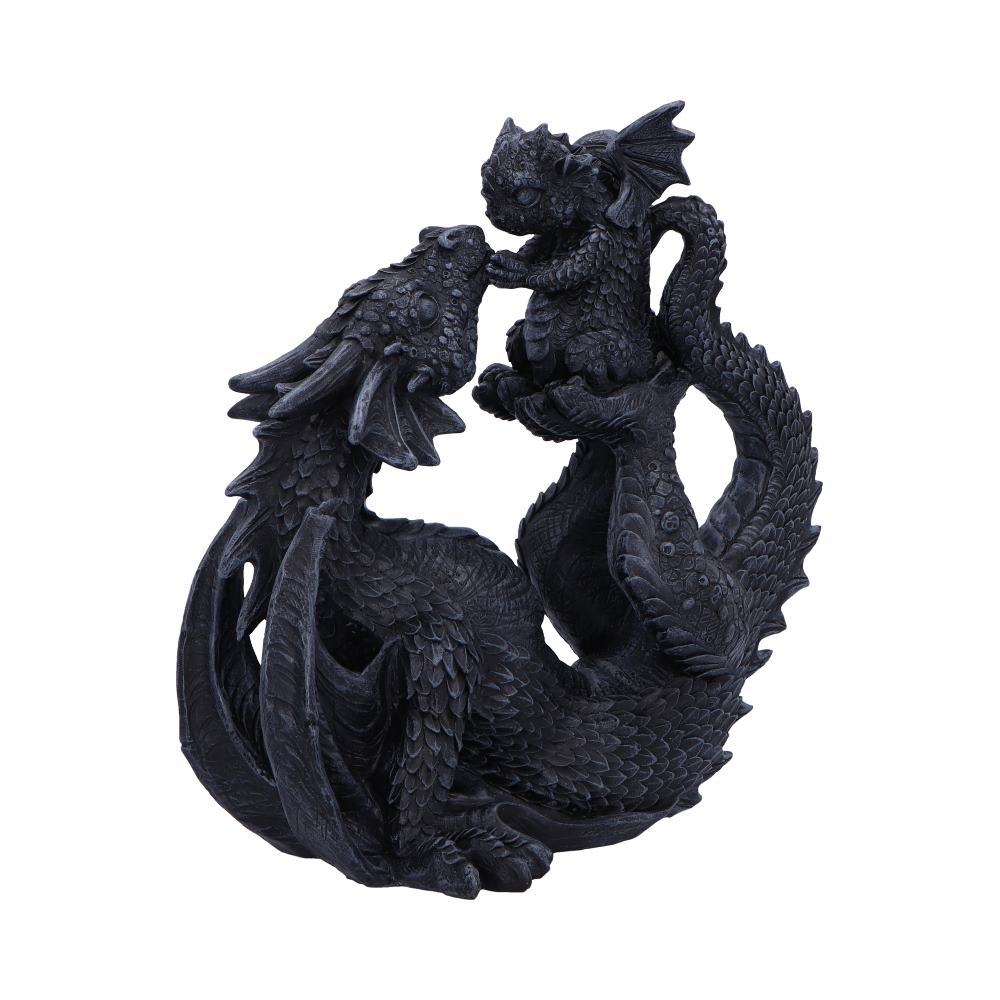 Drakaina and Dragonling Gothic dragon family collectible Figurine 22cm 