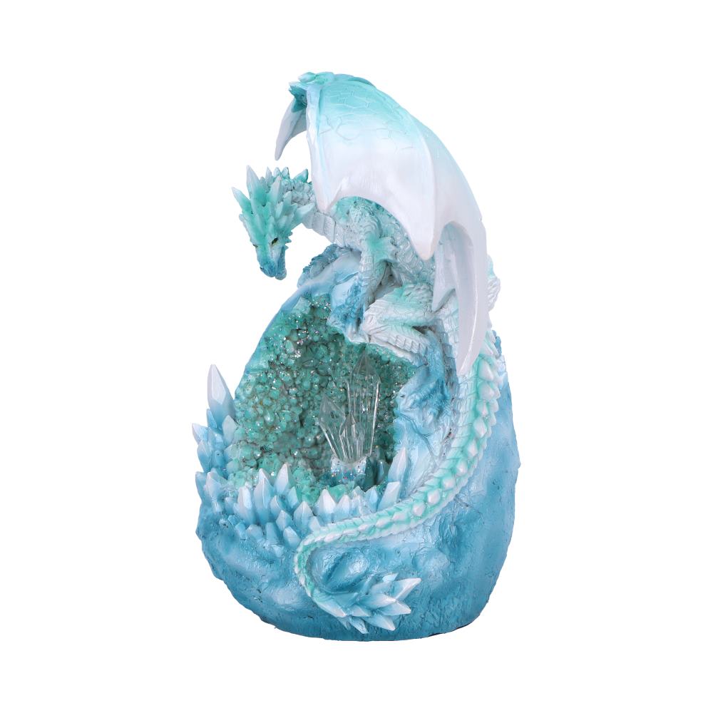 Side view of hand-painted Northern Lights dragon resin collectible