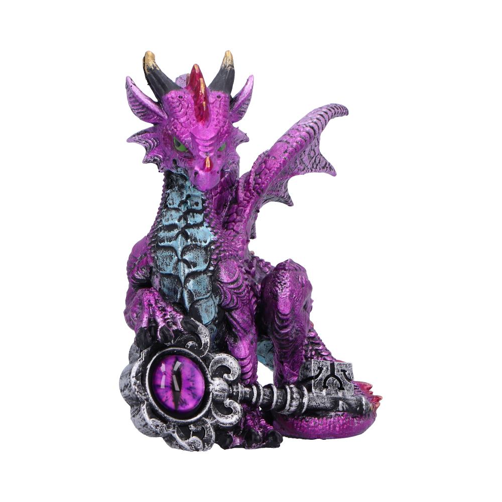 Resin dragon with purple glass eye key