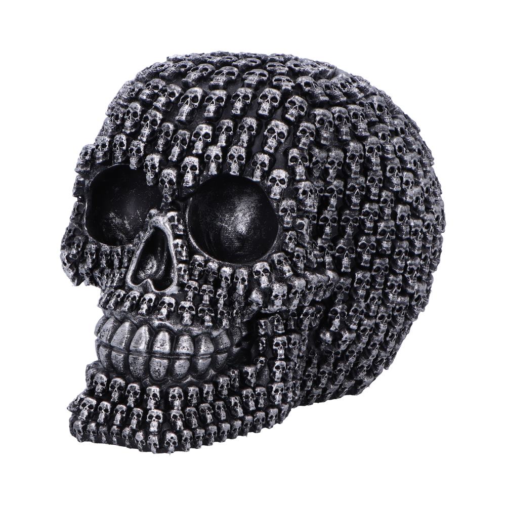 Side view of the Crania Multi-Skull Ornamental Figure 15cm