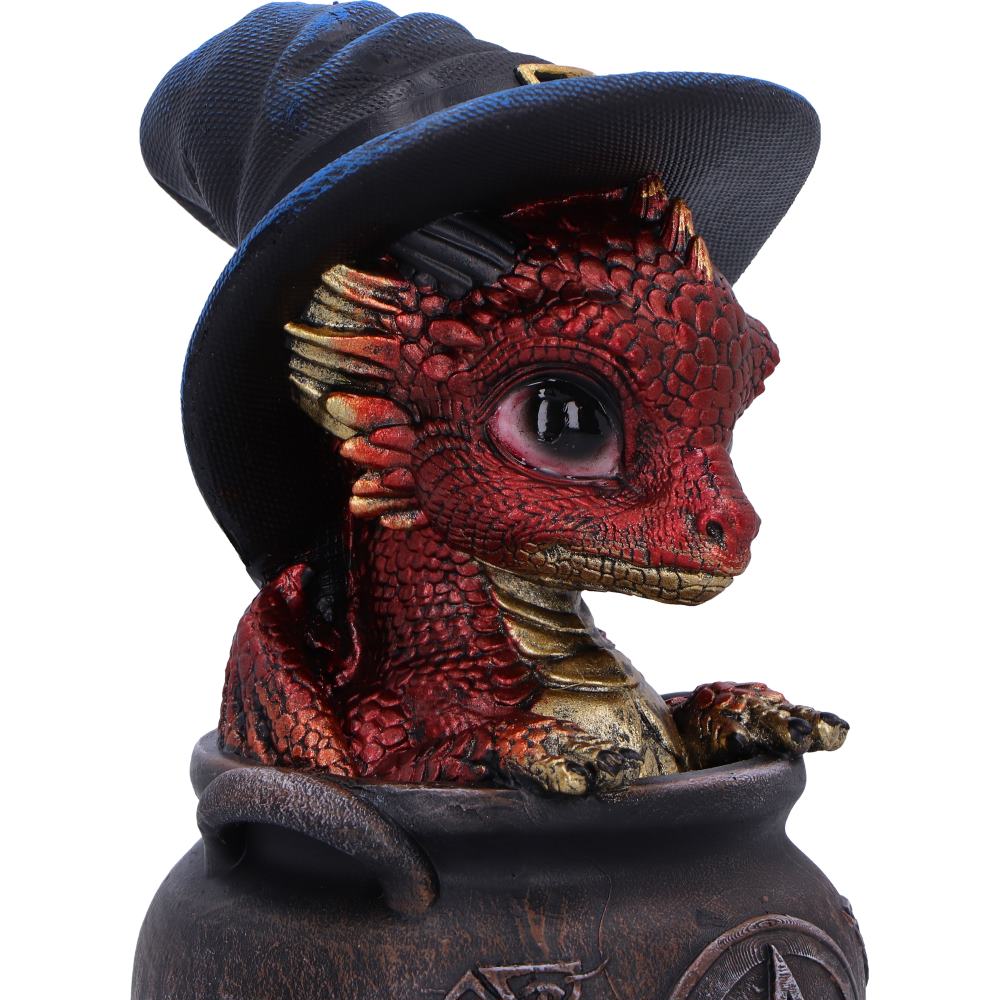 Hand-painted Dragon with witch hat collectible figurine