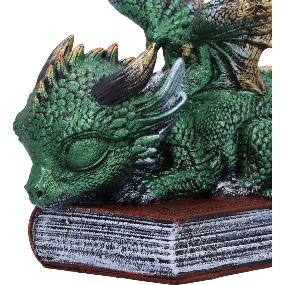 Dragon resting on spellbook resin ornament