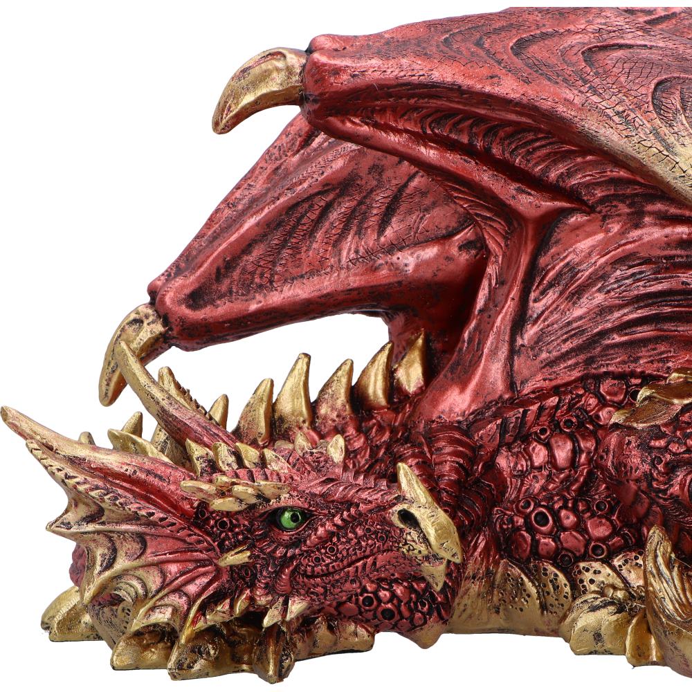 Metallic red dragon figurine