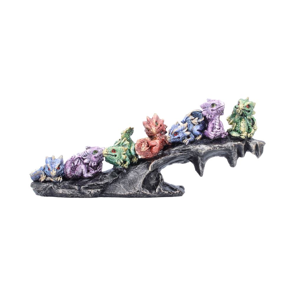Colourful baby dragons figurine front view