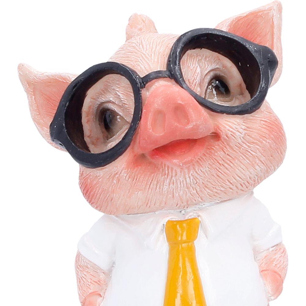 Close-up of Porter pig face and glasses detail